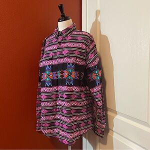 Wrangler Men’s Vintage Western‎ Stripe Button Up Long Sleeve Brushpopper Shirt